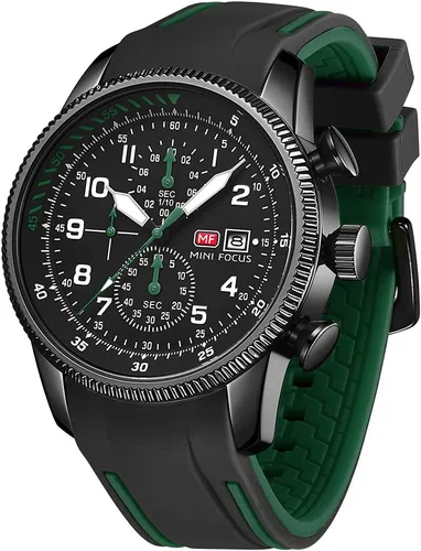 Vista 7 de KXAITO Relojes para hombre, reloj cronógrafo deportivo militar, resistente al agua, correa de cuero de silicona luminosa, relojes casuales