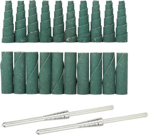 Vista 12 de 19 rollos de cartucho abrasivo de papel de arena de 1-1/2 pulgadas, vástago de 1/8 pulgadas, disco de lijado rotativo Dremel, lijadoras de tambor