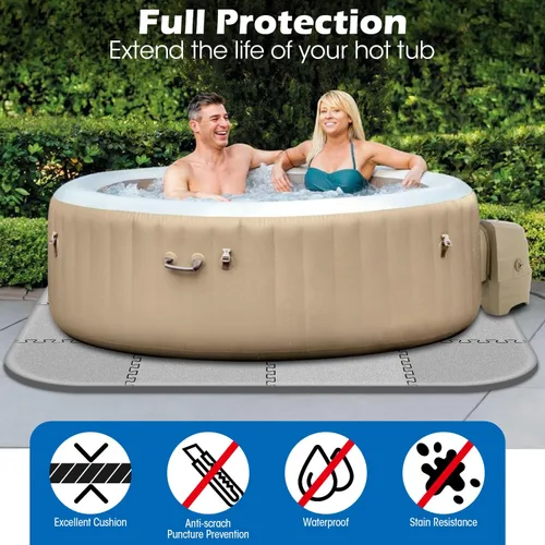 Vista 5 de Alfombrilla Extra Gruesa de 1/2 Pulgada de 85 Pulgadas para Bañera de Hidromasaje para Accesorios de Bañera de Hidromasaje Inflable, Almohadilla