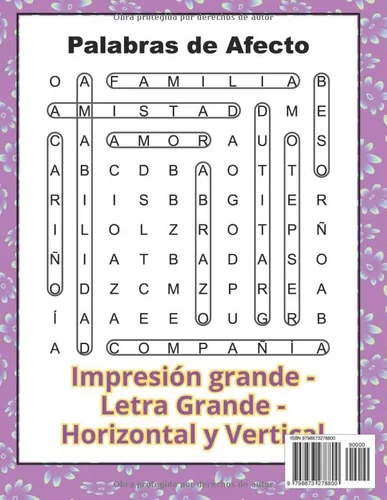 Vista 2 de Sopa de Letras de la Abuela Formato de Impresión y Letra Grande. En Español (Spanish Edition). Adultos , Adultos Mayores y Personas con Problemas