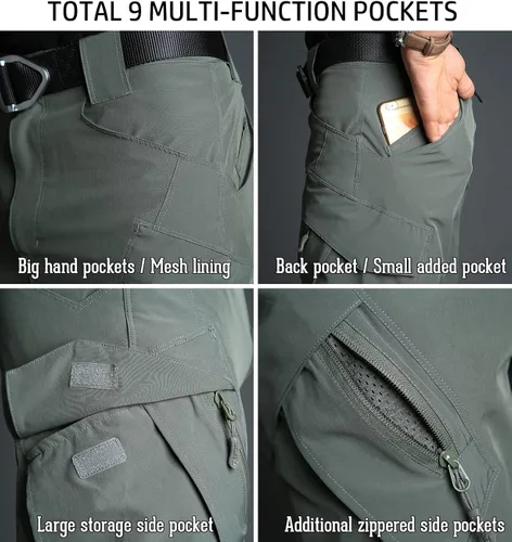 Vista 6 de ReFire Gear Pantalones tácticos de secado rápido para hombre, ligeros de verano, para exteriores, senderismo, cargo
