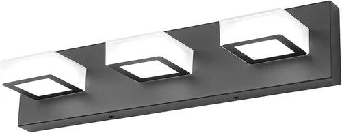 Vista 52 de Ralbay - Luz LED negra para tocador de baño, moderna, atenuable con 5 temperaturas de color, accesorios de iluminación de pared de acrílico negro