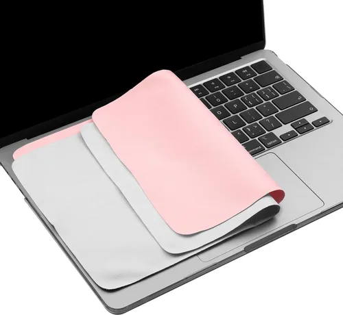 Vista 17 de Paquete de 2 paños de limpieza de microfibra de 13 pulgadas con protección de impresión de teclado de pantalla, accesorios protectores de teclado