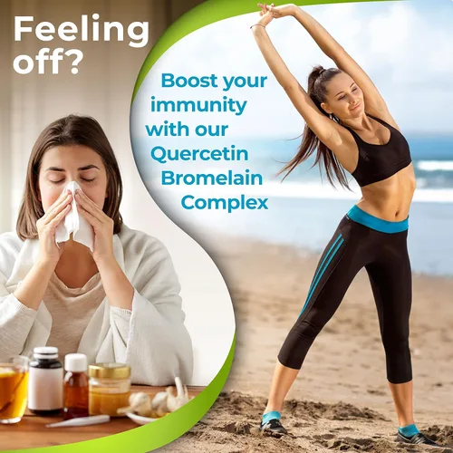 Vista 7 de Quercetina con bromelina – Complejo fosfolípido de quercetina 500 mg Suplemento de alta absorción – Apoyo inmunológico con vitamina C, zinc