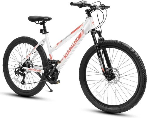 Vista 10 de Ecarpat 24/26 Inch Mountain Bike for Women Girls, 21-Speed Mountain Bicycle with Disc/V-Brakes and Front Fork Suspension, Carbon Steel Frame MTB Bike
