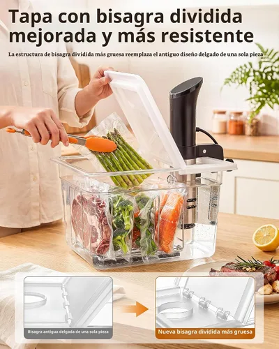 Vista 5 de EVERIE Sous Vide - Contenedor compatible con ANOVA Nano, Contenedor con tapa y estante