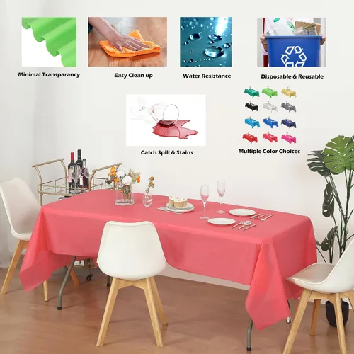 Vista 70 de Evershine - Mantel de plástico resistente (reutilizable, 12 unidades)