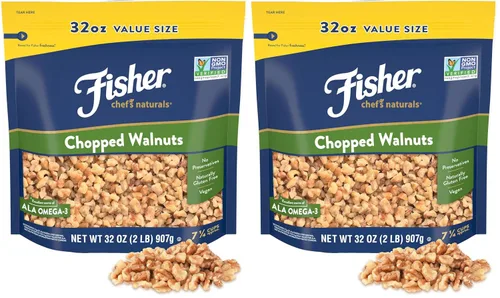 Vista 16 de Fisher Chef's Naturals - Nueces picadas, 6 onzas, 100% nueces sin sal de California para hornear y cocinar, bocadillos saludables para adultos