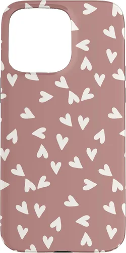 Vista 28 de Simple Chic Boho Heart Pattern - Carcasa para iPhone 16, color rosa polvoriento