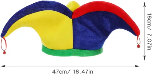 Vista 4 de Didiseaon 2 sombreros de bufón con campanas, divertido accesorio de disfraz de bufón para Halloween, Mardi Gras, carnaval, festival de México