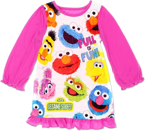 Vista 2 de Pijama de camisón de manga larga de Sesame Street para niñas