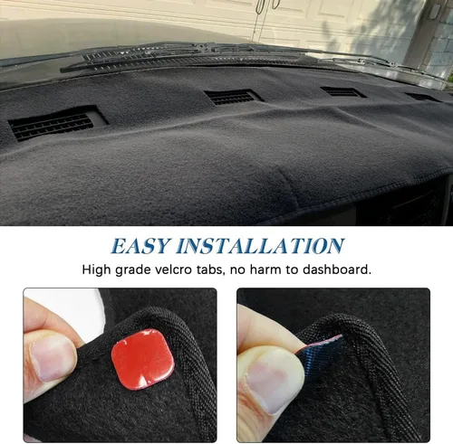 Vista 5 de Cubierta del Tablero Alfombrilla Tapete Compatible con Dodge Ram 1500 2500 3500 de 1998 1999 2000 2001 (Negro)