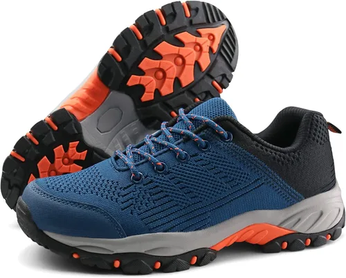 Vista 3 de JABASIC Zapatos de senderismo para mujer tenis de senderismo de punto para exteriores