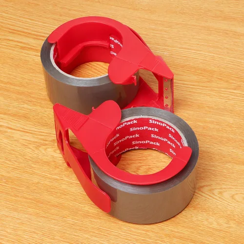 Vista 8 de Cinta de embalaje marrón resistente, paquete de 2 unidades de 1.88 pulgadas x 55 yardas con dispensador de cinta de embalaje marrón para envío