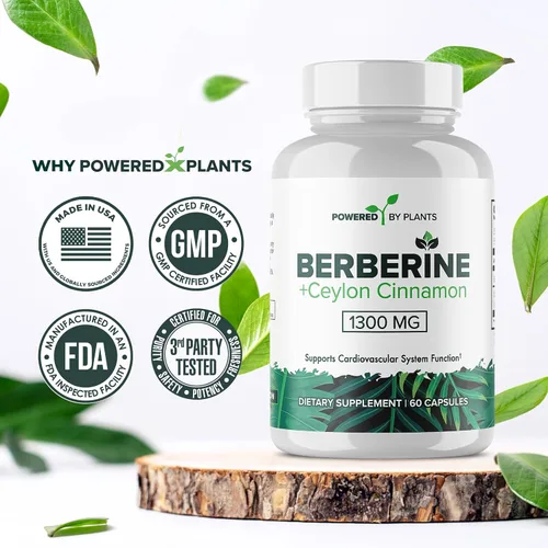 Vista 6 de Suplemento de berberina pura, 1300 mg de berberina con canela de Ceilán para el metabolismo y el apoyo del sistema inmunológico, 1 paquete de 180