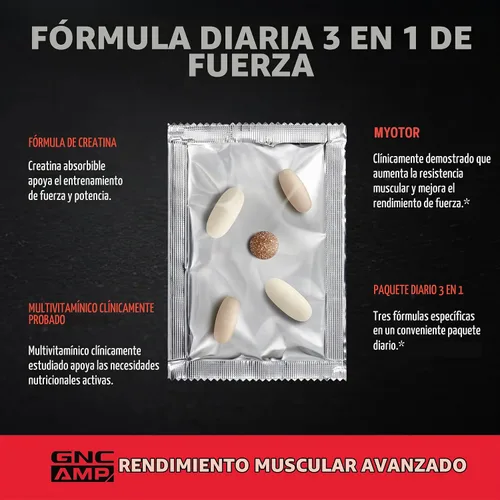 Vista 6 de GNC AMP Programa Vitapak de fuerza extrema, sistema 3 en 1, 30 unidades, 30