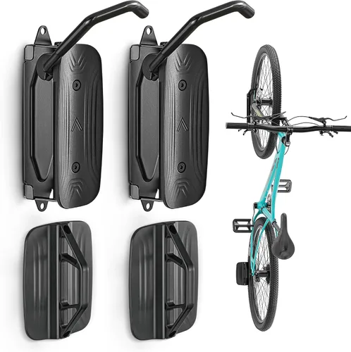 Vista 11 de monTEK Soporte giratorio de pared para bicicleta, perchas para bicicleta, soporte vertical para bicicletas que ahorra espacio, soporte