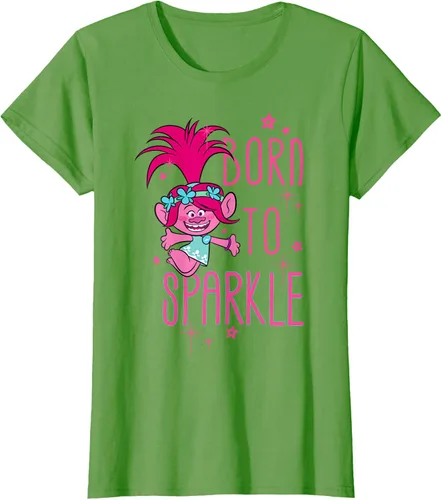 Vista 4 de DreamWorks Trolls Camiseta Born to Sparkle Negro