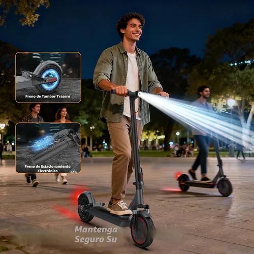 Vista 5 de WERHY 10 Inches Electric Scooter, 22 MPH Top Speed & 500W Powerful Motor, 22-28Miles Long Range, Folding E Scooter with Dual Braking for Adults