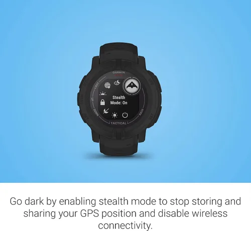 Vista 5 de Garmin Instinct 2 Solar, Edición Táctica, reloj resistente para exteriores con GPS, con capacidad de carga solar, construido para todos