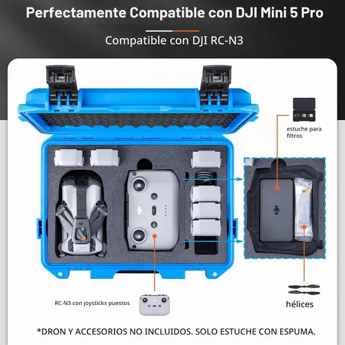 Vista 3 de Lykus Titan MM510 - Funda rígida impermeable para DJI Mini 5 Pro y RC2