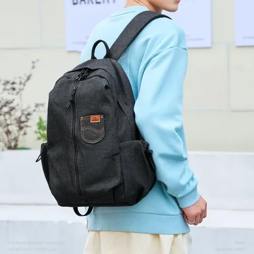 Vista 2 de Mochila de mezclilla vintage para mujer, bolso Y2k para mujer, bolsa de hombro de mezclilla, estética única, linda mochila para mujeres y hombres