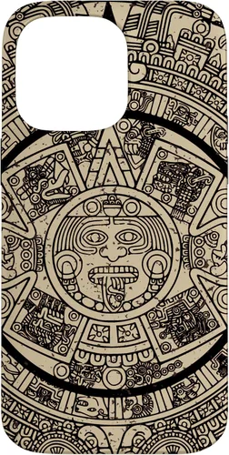 Vista 21 de Funda para iPhone 16 Mexican Aztec Sun Stone Maya Calendar VII
