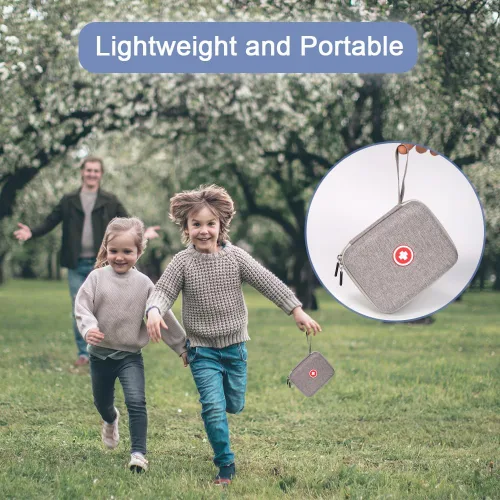 Vista 6 de Fukumi Estuche de transporte portátil para nebulizador, bolsa médica de viaje duro para espaciador de inhaladores, máscaras, accesorios para asma