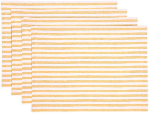 Vista 12 de Solino Home Amalfi - Manteles individuales a rayas, de 14 x 19 pulgadas, juego de 4 unidades, tela natural, lino europeo, 100 % lino puro, hechos a