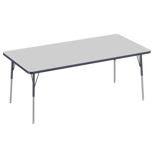 Vista 164 de FDP - Mesa rectangular para actividades escolares y de oficina (24 x 36 pulgadas), patas estándar con deslizadores giratorios, altura ajustable