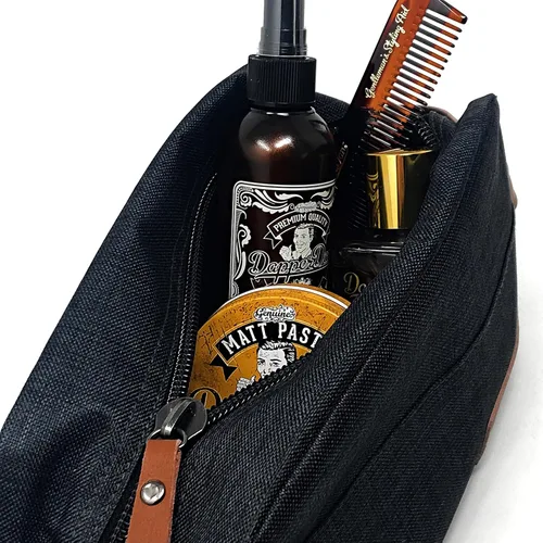 Vista 4 de Dapper Dan Organizador de artículos de tocador, bolsa de aseo de viaje para hombre, organizador de artículos de tocador de viaje (vacío), 14.11 oz