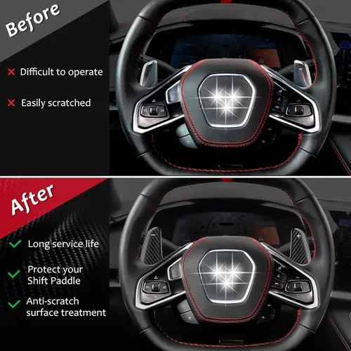 Vista 5 de Cubierta de palanca de cambios de fibra de carbono compatible con Corvette Negro