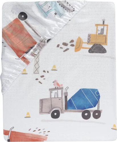 Vista 8 de Bedtime Originals Construction Zone - Juego de ropa de cama de 3 piezas para cuna de bebé