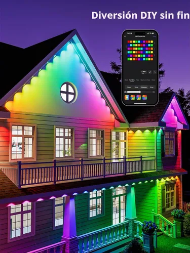 Vista 5 de BrizLabs Luces permanentes para exteriores, 100 pies 60 LED APP/control