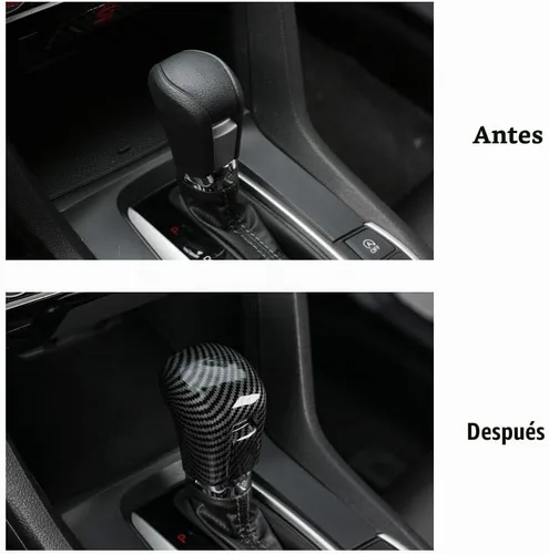 Vista 8 de Thenice CVT - Cubierta para palanca de cambios para Honda Civic 2016-2021 For 10th Gen Civic automatic transmission lever protection, carbon fiber