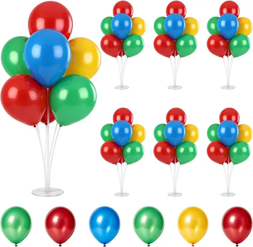 Vista 17 de 12 juegos de kit de soporte para globos de oso para centro de mesa de baby shower de oso bebé para mesas, decoración para fiesta de revelación