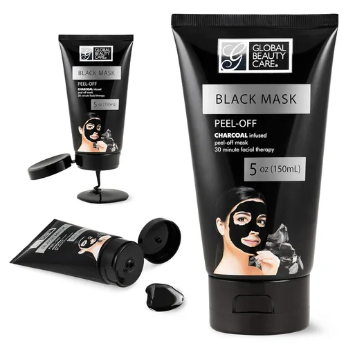 Vista 4 de Global Beauty Care Máscara negra despegable – Mascarilla facial de carbón para limpieza profunda, eliminación de puntos negros, minimización