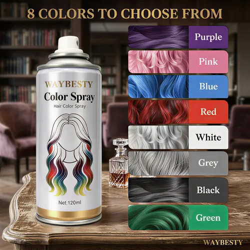 Vista 5 de Color de spray para el cabello gris, color de cabello temporal natural