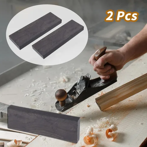 Vista 4 de Coshar 2 piezas de madera de ébano negro madera negro ébano blanco mango de madera material para bricolaje instrumentos de música herramientas