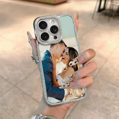 Vista 6 de Funda de teléfono con imágenes personalizadas para iPhone 17/16/15/14/13/12/11 Pro Max Plus Air, funda protectora suave de TPU transparente, diseño