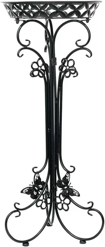 Vista 5 de Paquete de 2 soportes de metal para plantas en maceta, soportes altos para macetas para interiores y exteriores, estante decorativo para plantas