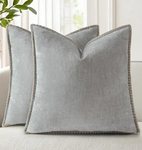 Vista 32 de decorUhome Juego de 2 fundas de almohada de felpilla suave y acogedora de otoño de 12 x 12 pulgadas, fundas decorativas modernas de terciopelo Aqua