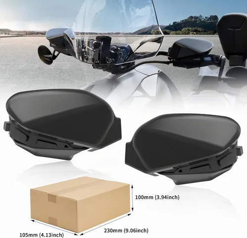 Vista 8 de Deflectores de mano y deflector de viento para todos los modelos de Can Am Ryker, protectores de mano negros y deflector de aire para accesorios