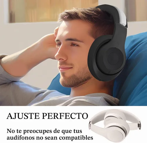 Vista 6 de Adhiper【3 en 1】 Funda de silicona para auriculares Beats Studio Pro Negro
