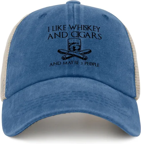 Vista 111 de Philysonic Funny Hat I Like Whisky and Cigars and Maybe 3 People Sombreros para Hombres Gorras de Béisbol Gorras Ajustables