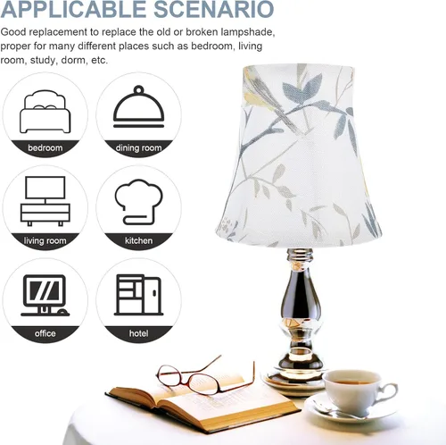 Vista 5 de Angoily Pantalla de tela para lámpara de mesa E27, cubierta de luz de 5.85 pulgadas, repuesto de material de lino suave, decoración de dormitorio