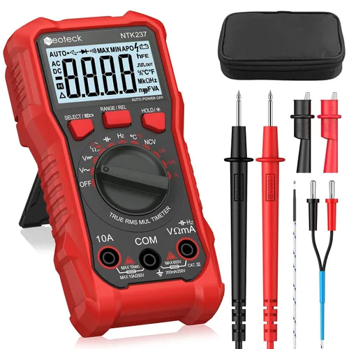 Vista 12 de Neoteck Multímetro digital TRMS de 6000Counts para 750VDC 1000VAC AC/DC Rojo