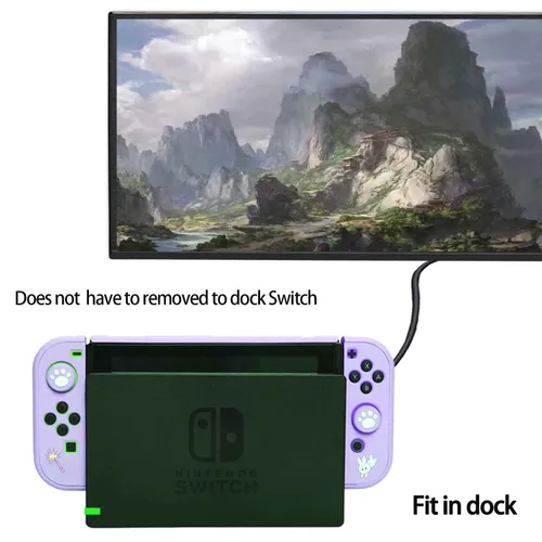 Vista 5 de GUTIAL Accessories Kit for Nintendo Switch - Purple Cute Accessories Bundle Girly Style Pack for girls with Travel Carrying Case and Protective