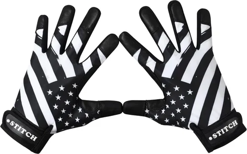 Vista 2 de Guantes de bateo Dot Stitch - Guantes de béisbol y sóftbol con bandera americana y bandera de EE. UU. para jóvenes, adultos y unisex