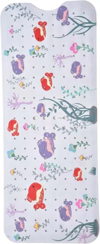 Vista 30 de ENKOSI Tapete de baño antideslizante, extra largo de 40 x 16 pulgadas, tapete antideslizante grande para bañera y ducha con ventosas y agujeros